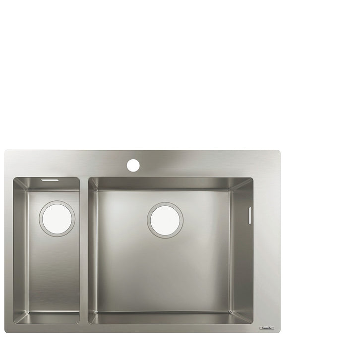 hansgrohe Küchenspüle, Einbau 180/450 mm für 800 mm Unterschrank, edelstahl 80cm Unterschrank für 1-