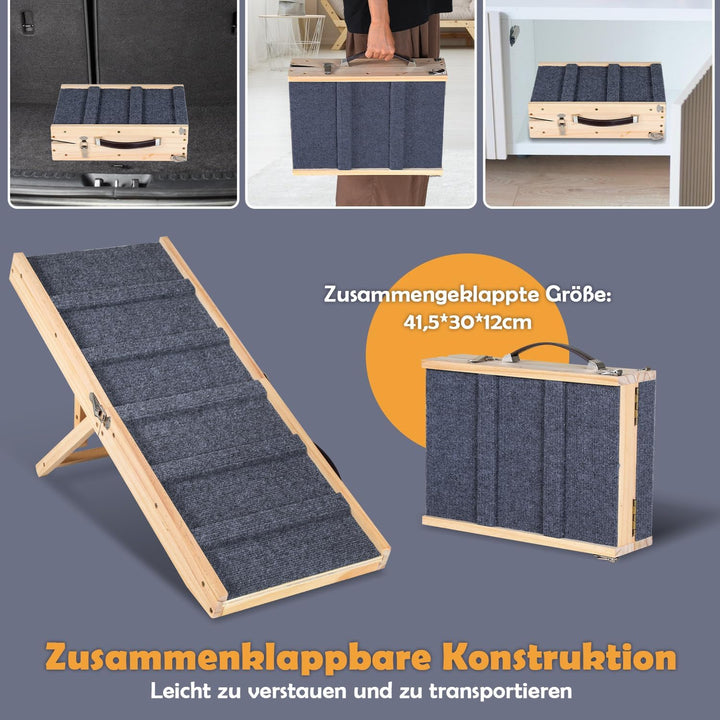 Hunderampe für Sofa &amp; Bett rutschfest klappbar für kleine Hunde