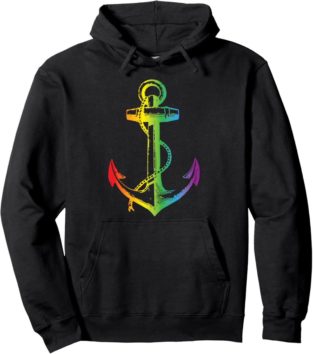 Anker Regenbogen CSD LGBT Farbe Lesbe Homosexualität Pullover Hoodie
