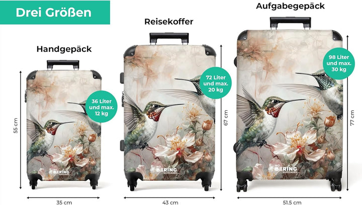 NoBoringSuitcases.com® Koffer XL Gross 77x51.5x28 cm Reisekoffer mit 4 Rollen Leicht Trolley Hartsch
