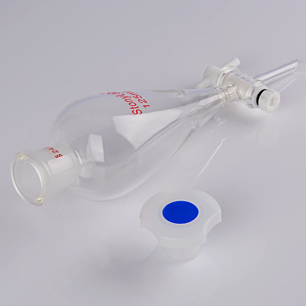 stonylab Scheidetrichter Glas, Borosilikatglas 125 ml Scheidetrichter Heavy Wall Conical Separatory