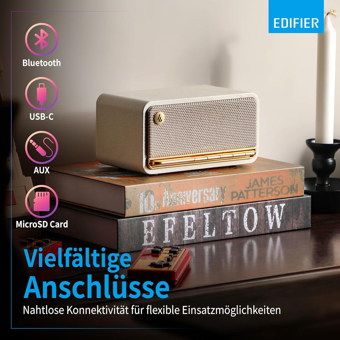 Edifier MP230 - Tragbarer Bluetooth-Lautsprecher im Retro-Design, kabellos. Wiedergabe über Bluetoot