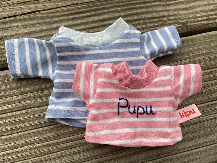 personalisiertes T-Shirt Gr. 20 cm für mini Puppen Teddy Kuscheltier Plüschie Puppenkleidung handmad