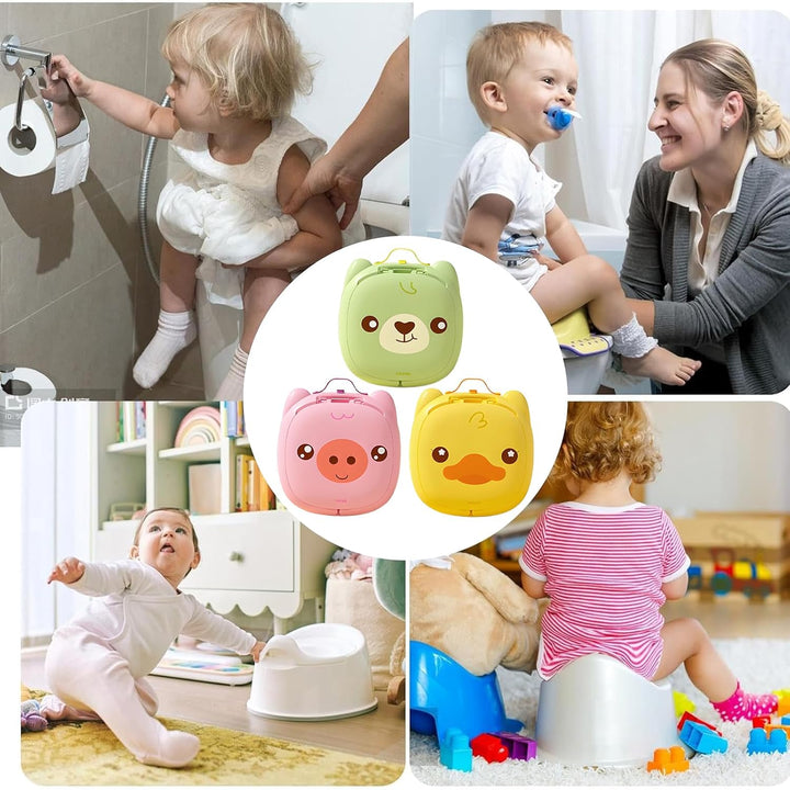Töpfchen Falttoilette Kinder, Tragbare Reisetöpfchen mit Spritzschutz und Rutschfester Oberfläche Tö