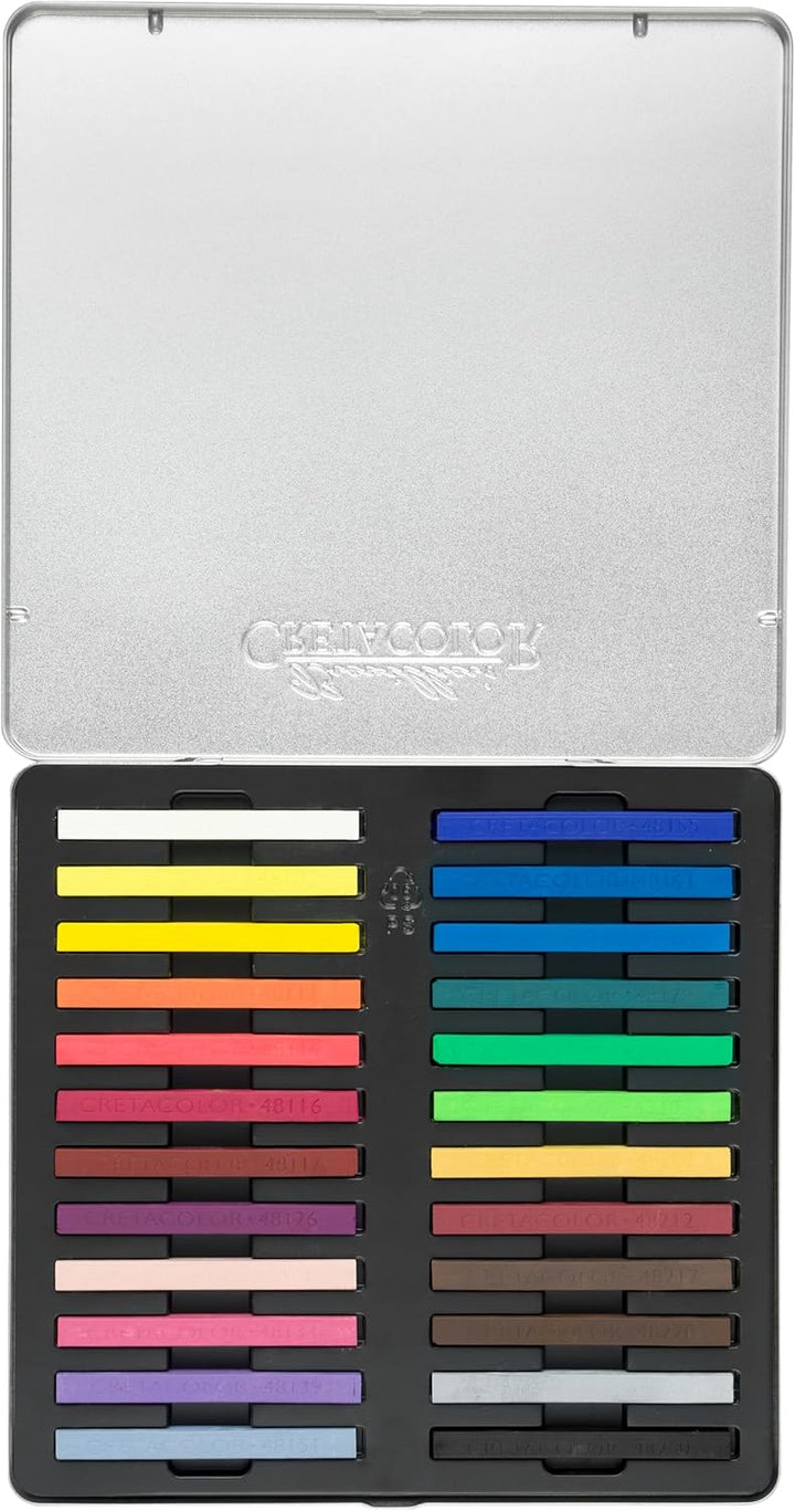 Cretacolor Pastellkreiden Pastelcarré, sortiert, 24er Metalletui 24 Stück (1er Pack), 24 Stück (1er