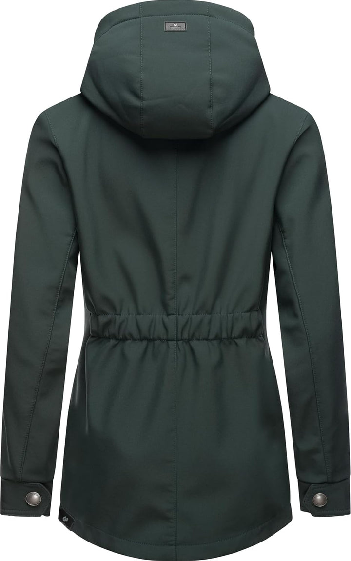 Ragwear Damen Übergangsjacke Funktionsjacke Softshelljacke wasserabweisend mit Kapuze Monadde Softsh
