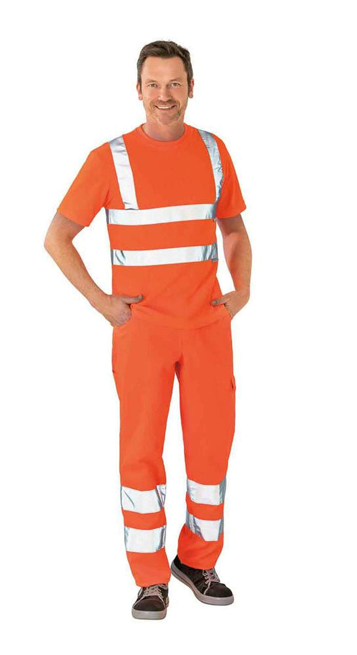 Planam Grösse XL Herren Warnschutz T-Shirt Uni Uni-orange Modell 2095 XL Uni Orange, XL Uni Orange