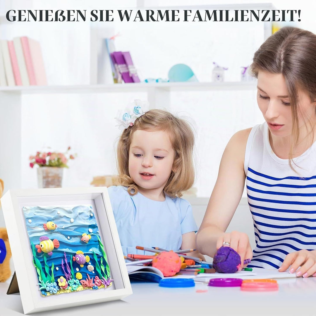 FoiiLiio 2 Stück 3D Bilderrahmen zum Befüllen 30x30cm,3D Rahmen für Objekte Tiefer 3cm,Tief 3D Objek