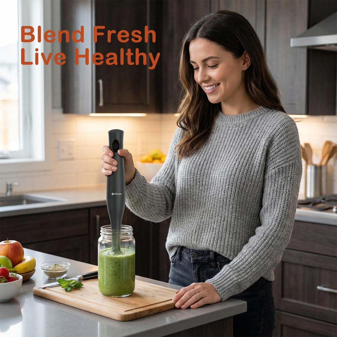 MULIN 400-W-Stabmixer, leistungsstark und leicht, mit abnehmbarem und spritzwassergeschütztem Design