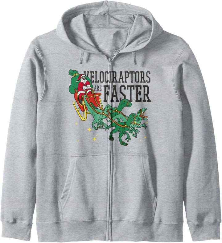Weihnachtsmannschlitten Mit Velociraptoren Weihnachtsmann Kapuzenjacke