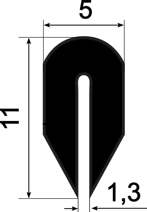EUTRAS [100m] Kantenschutz KSO4005 schwarz 1,3 mm – schützt und entschärft Kanten – für Bleche – per