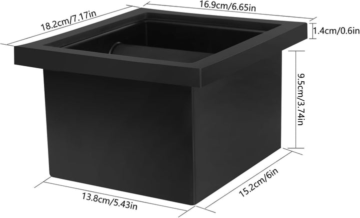 Eingebettet Eckig Abklopfbehälter für Kaffeesatz Edelstahl Kaffee Pucks Behälter Espresso-Klopfbox B