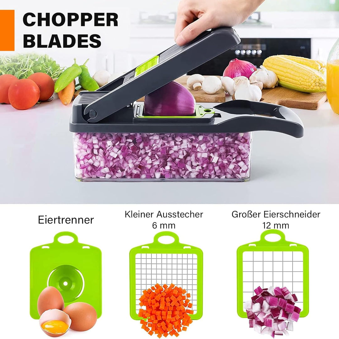 16 In 1 Gemüseschneider, Gemüse Schneider, Mandoline Gemüsehobel, Vegetable Chopper, Würfelschneider