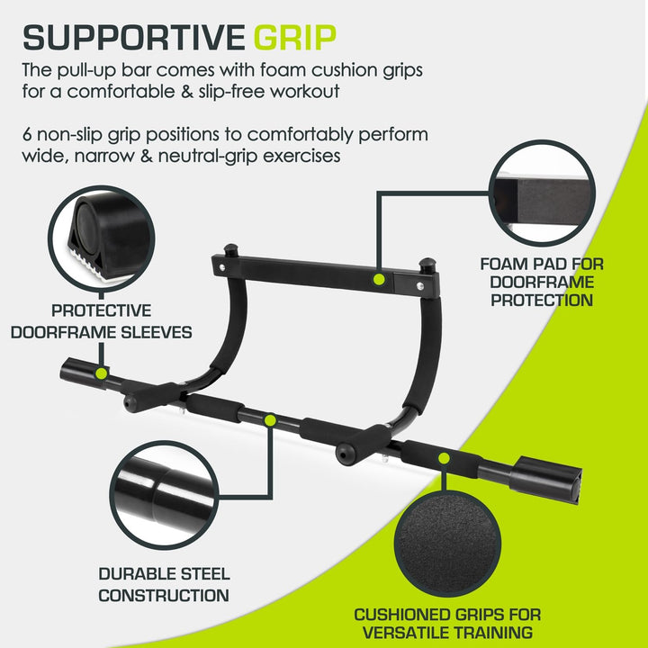 Prosource Unisex Multi-Grip Klimmzugstange, Schwarz, One Size