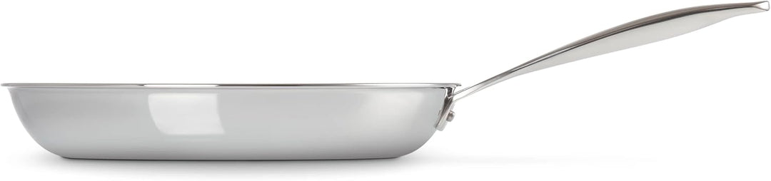 LE CREUSET Unbeschichtete flache Pfanne aus 3-ply PLUS Edelstahl, 20 cm, 96600220000100 20 cm Unbesc
