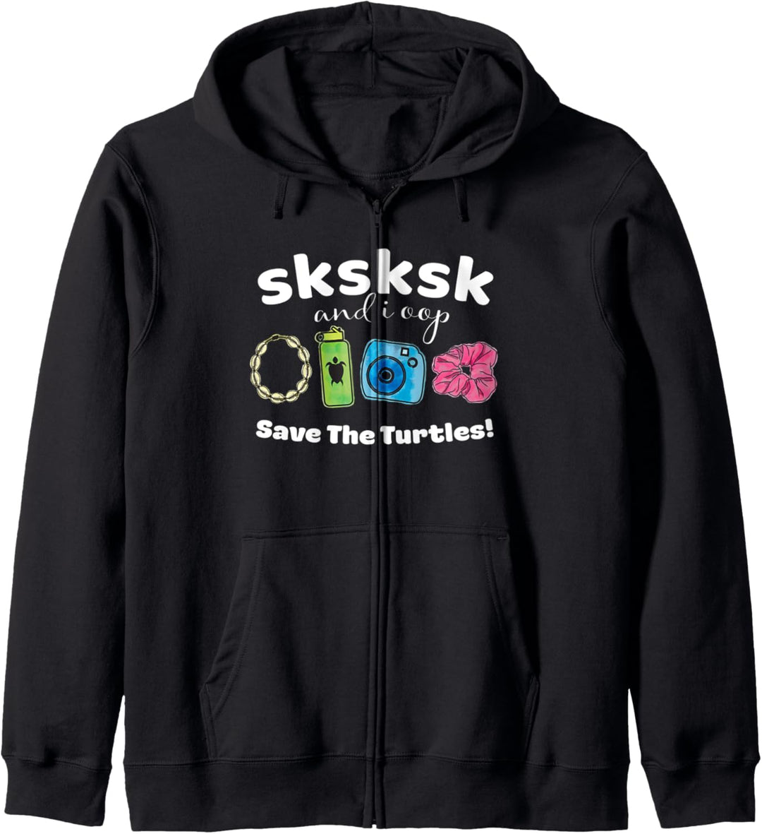 SKSK And I Oop Save the Turtles Puka Hydro Camera Scrunchie Kapuzenjacke