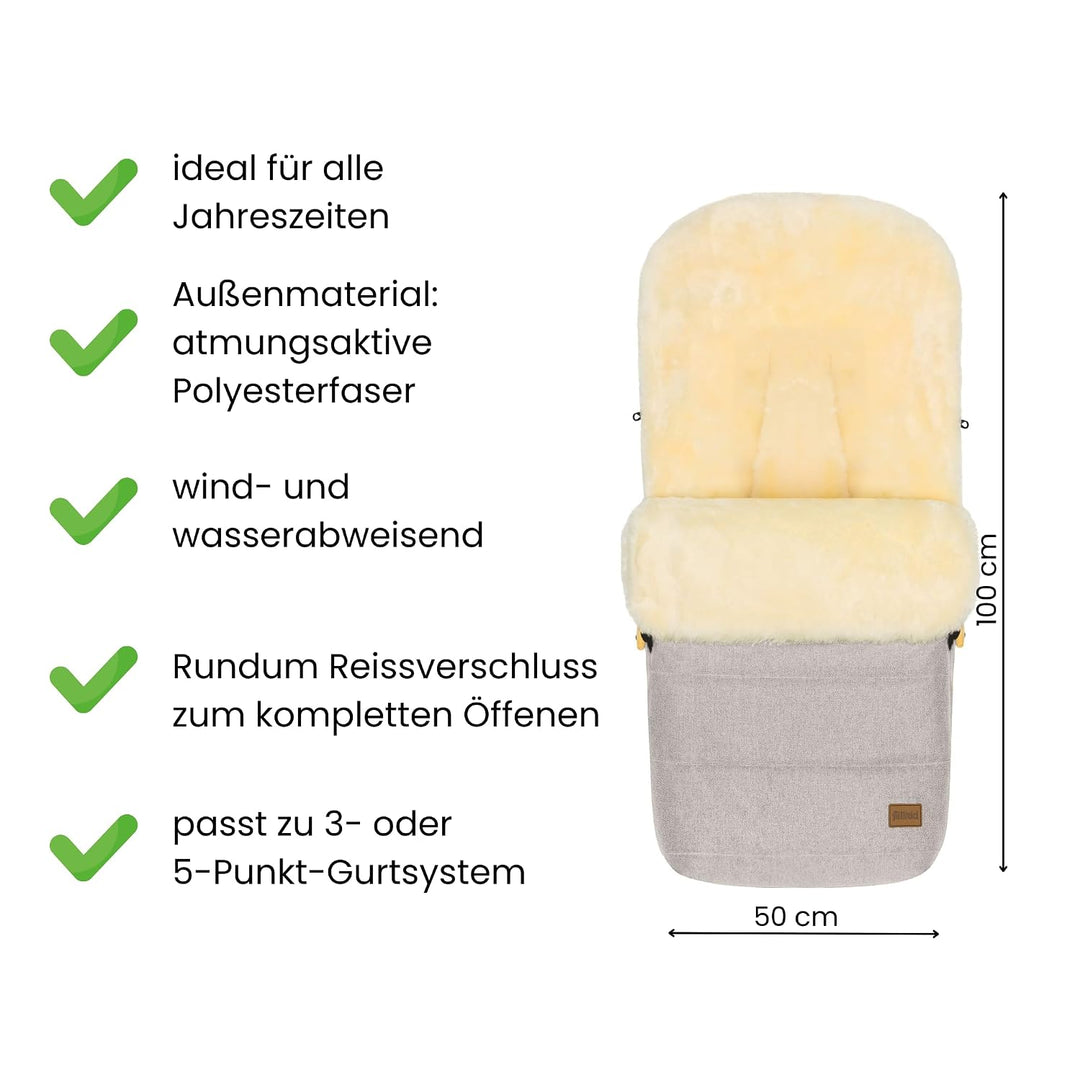 Fillikid Winterfusssack Bernia Lammfell Exklusiv Kinderwagen, Buggy | Winterfusssack wind- &amp; wassera