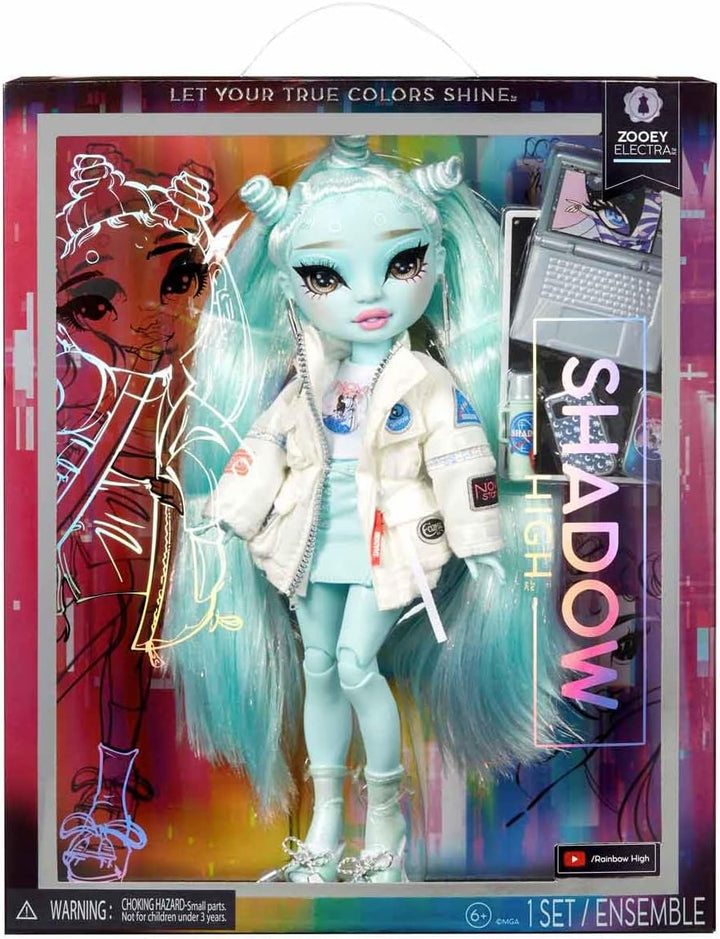 SHADOW HIGH Rainbow High Rainbow HIGH Zooey Electra - Hellgrüne Modepuppe mit modischem Outfit und m