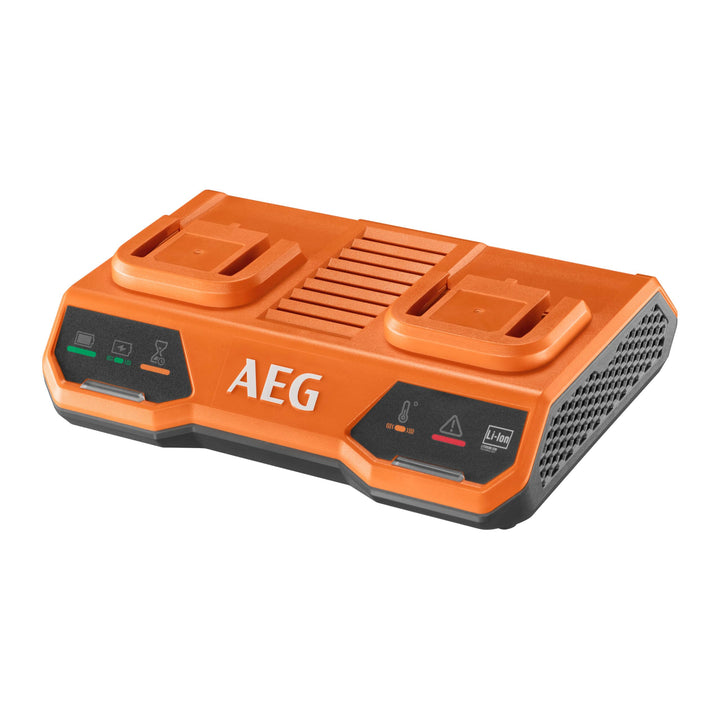 AEG - Ladegerät 18 V, Doppel-Port, Netzspannung 220-240 V, für 18 V Akkus von 1,5 bis 9,0 Ah, gleich