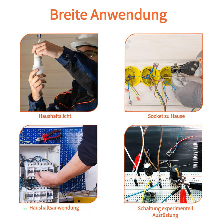 50 Stück Kabelverbinder 3-Leiter, Klemmen bis 4 mm², Verbindungsklemmen Klemme mit Betätigungshebel,