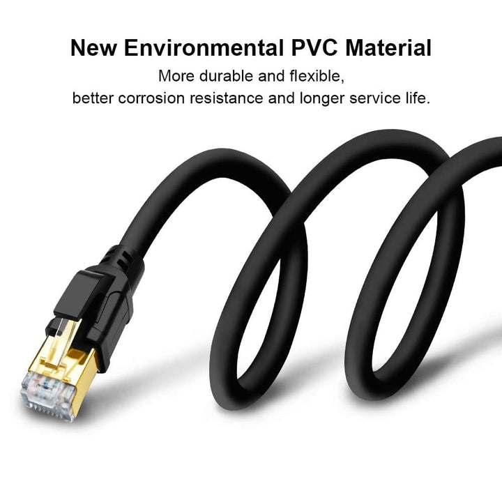 Yauhody Cat 8 Lan Kabel 15M, 40Gbps 2000MHz Ethernet Kabel Netzwerkkabel Gigabit Internet Kabel RJ45
