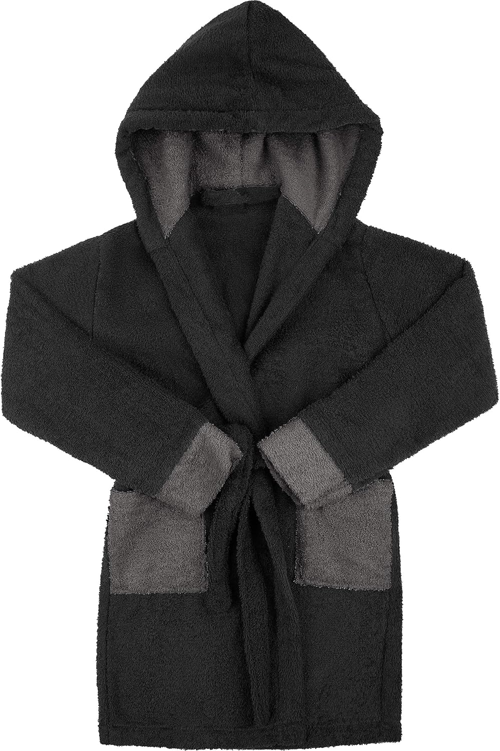Ladeheid Kinder Bademantel Schwarz LA40-103 98-104 Schwarz/Graphite (D16/D07), 98-104 Schwarz/Graphi