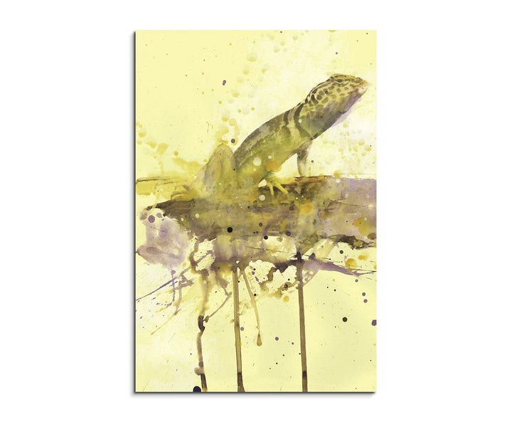 Lizard_90x60cm Splash Art Paul Sinus Aquarell, Gemälde, Kunstbild auf Leinwand