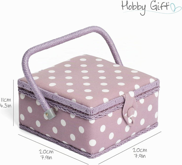 Hobby Gift Nähkästchen Klein mit Griff - Nähkorb aus Baumwolle mit Fächern für Nähzubehör &amp; Werkzeug