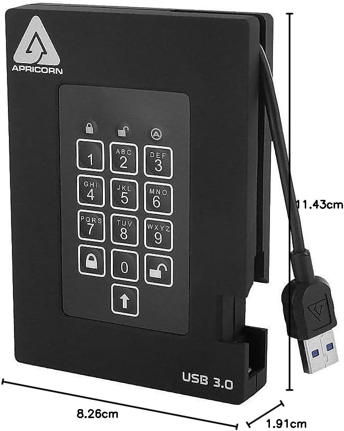 Apricorn HDD 2TB Encrypted USB 3.0 3,5, 3,5