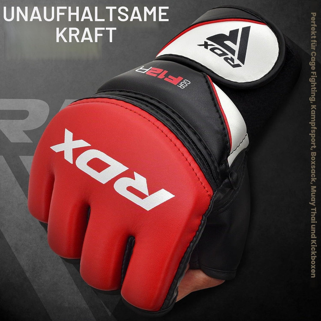 RDX Profi MMA Handschuhe Grappling Sparring Training, Maya Hide Leder, Kickboxen Kampfsport Gepolste
