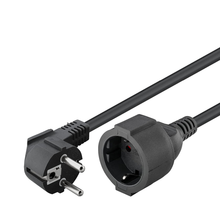 Goobay 93095 Gewinkeltes Strom Verlängerungskabel / Schutzkontakt Stecker 250V Schutzkontakt 10 Mete