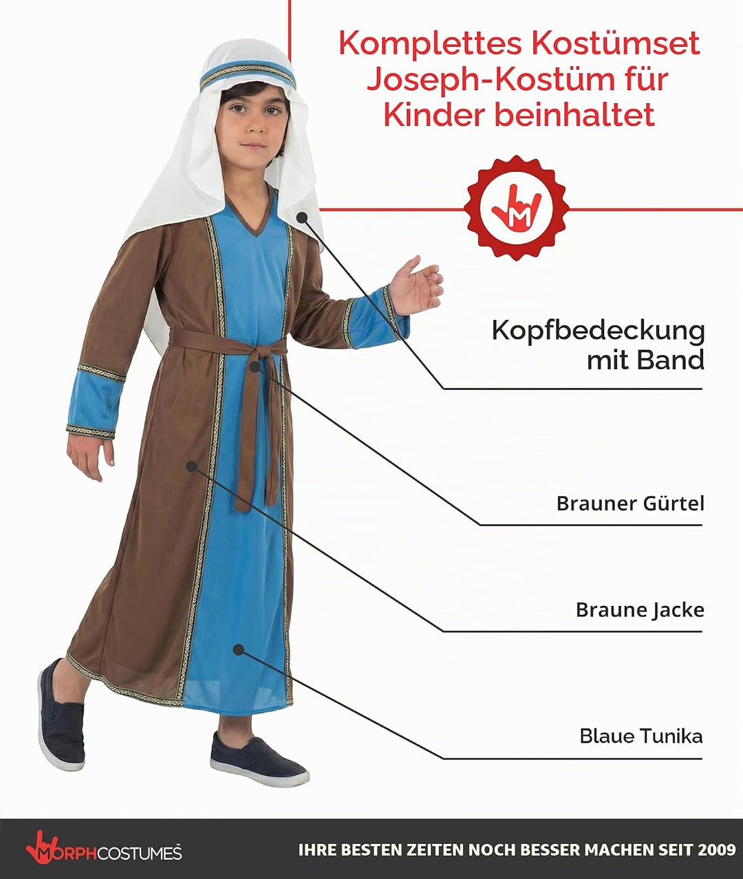 Fun Shack Hirten Kostüm Kinder, Biblisches Halloween Kostüm Kinder, M M Blau, M Blau