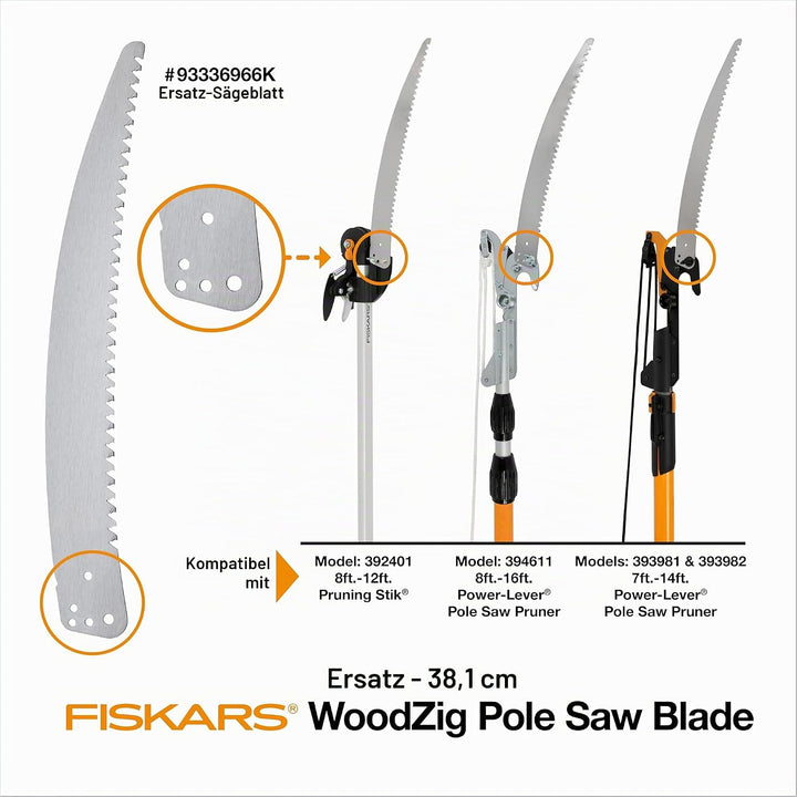 Fiskars 93336966K 15 Zoll Ersatzsägeblatt (9333), Silber