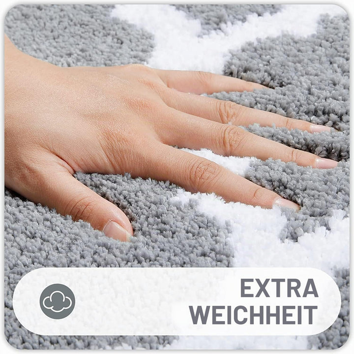 Homaxy rutschfest Badematte Badezimmerteppich Waschbar Hochflor Badteppich Flauschige Mikrofaser Bad