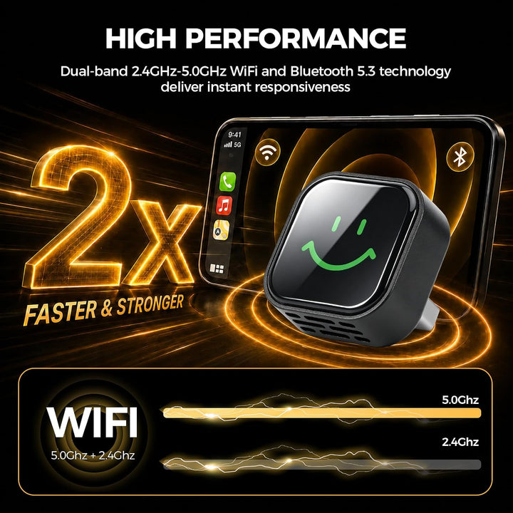 2026 CarPlay &amp; Android Auto 2-in-1 Wireless Adapter, 2.4/5GHz WiFi, BT5.0, USB-C/A, Plug &amp; Play, EIN