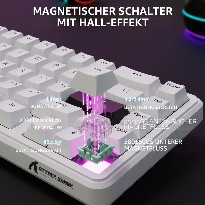 MAMBASNAKE x ATTACK SHARK Wired Gaming Tastatur und Maus Combo, X65HE Gaming Keyboard and Mouse Set