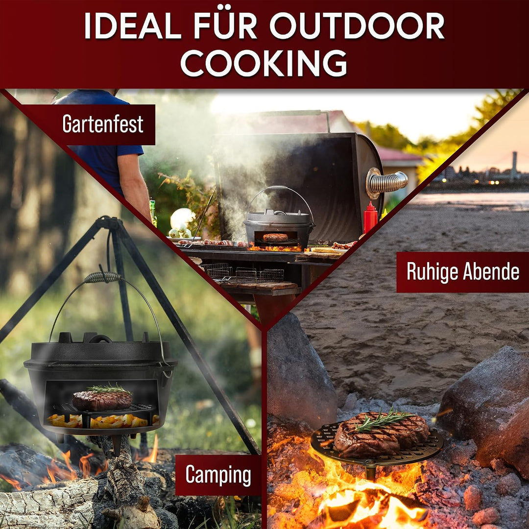 Gusseisen Stapelrost für 4,5 Liter Dutch Oven [Ø 20cm] - Einsatz für Dutch Oven - Staple Grate - Gri