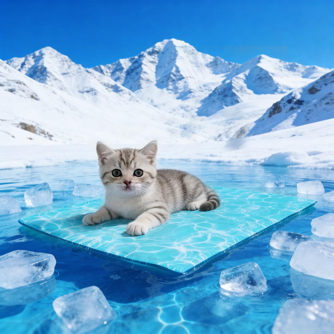 Pawtasy Kühlmatte Katzen, Kühldecke für Katzen und Hunde, Kühlkissen mit Ungiftiges Gel, Hundekühlma