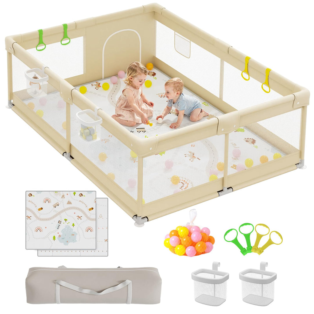 XXL Laufstall Baby mit Matratze 150x180cm für sicheres Spielen