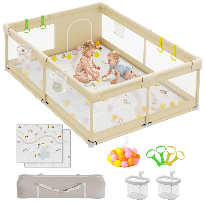 XXL Laufstall Baby mit Matratze 150x180cm für sicheres Spielen