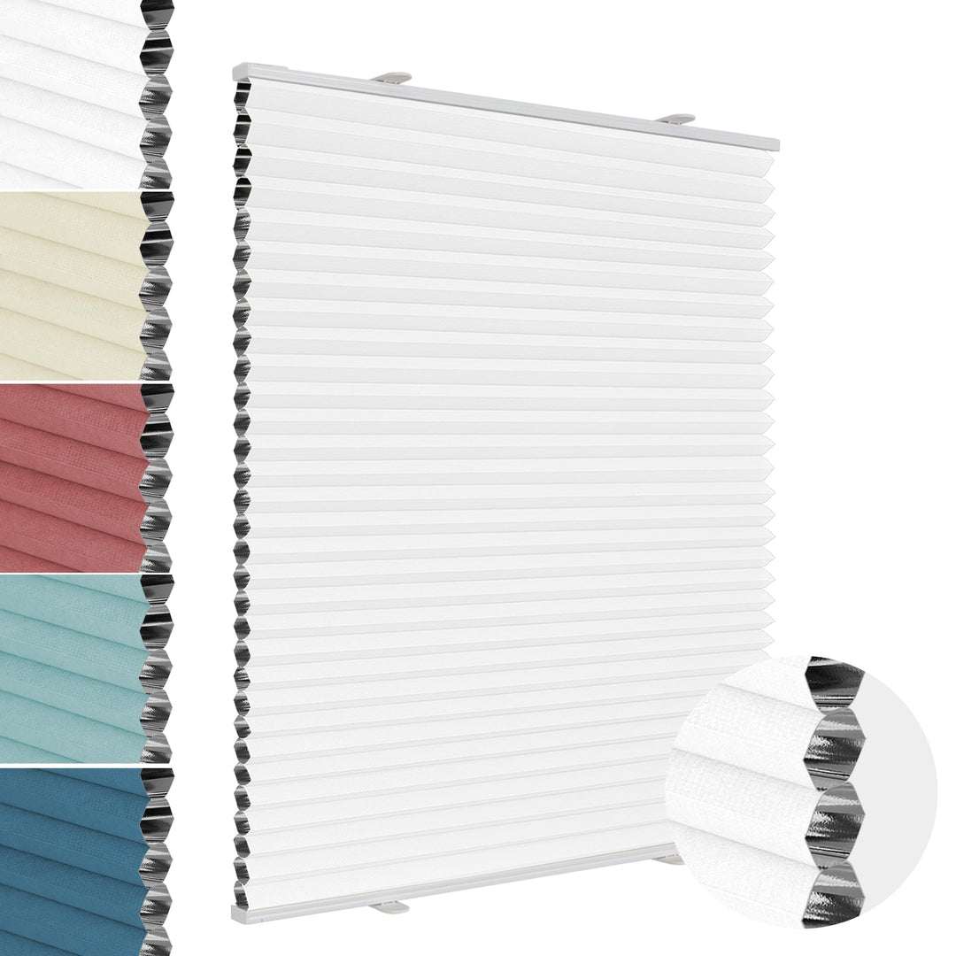 Allesin Wabenplissee ohne Bohren - Verdunklungsplissee 100% Blackout,Weiss-weiss 45x80 cm Thermo &amp; S