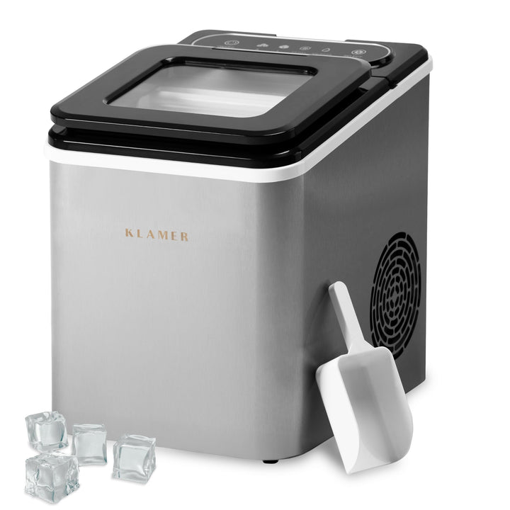 KLAMER Eiswürfelmaschine klein (2026), 8 Eiswürfel in 8 Minuten