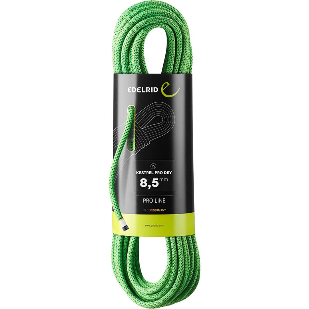 EDELRID Kestrel Pro Dry 8,5mm - Halbseil/Zwillingsseil Neon Green (499) 60m, Neon Green (499) 60m