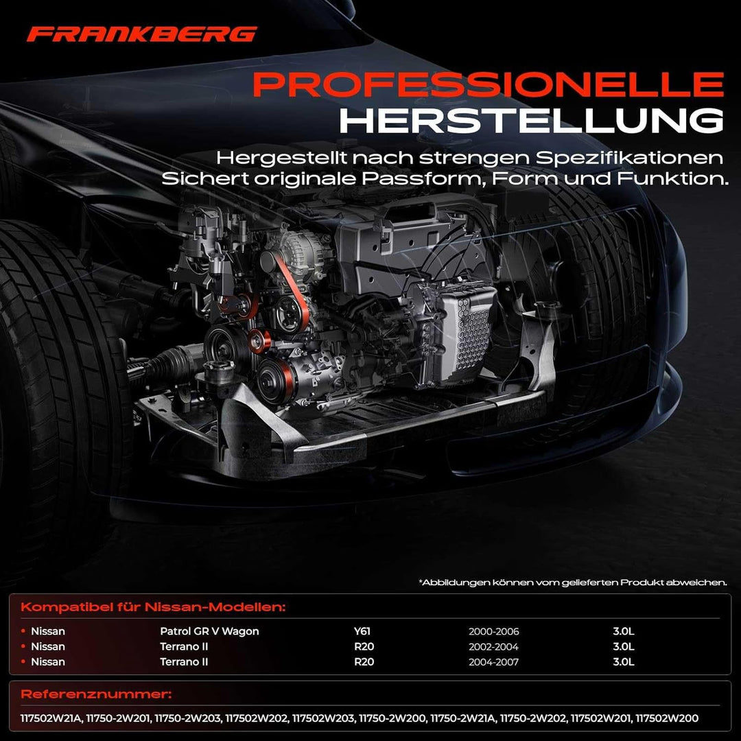 Frankberg Spannrolle Riemenspanner Kompatibel für Patrol GR V Wagon Y61 Terrano II R20 3.0L Diesel 2