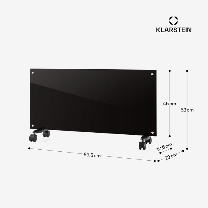 Klarstein Elektroheizung, Konvektor-Heizung mit Bodenrollen, Mobile Elektroheizung Energiesparend, L