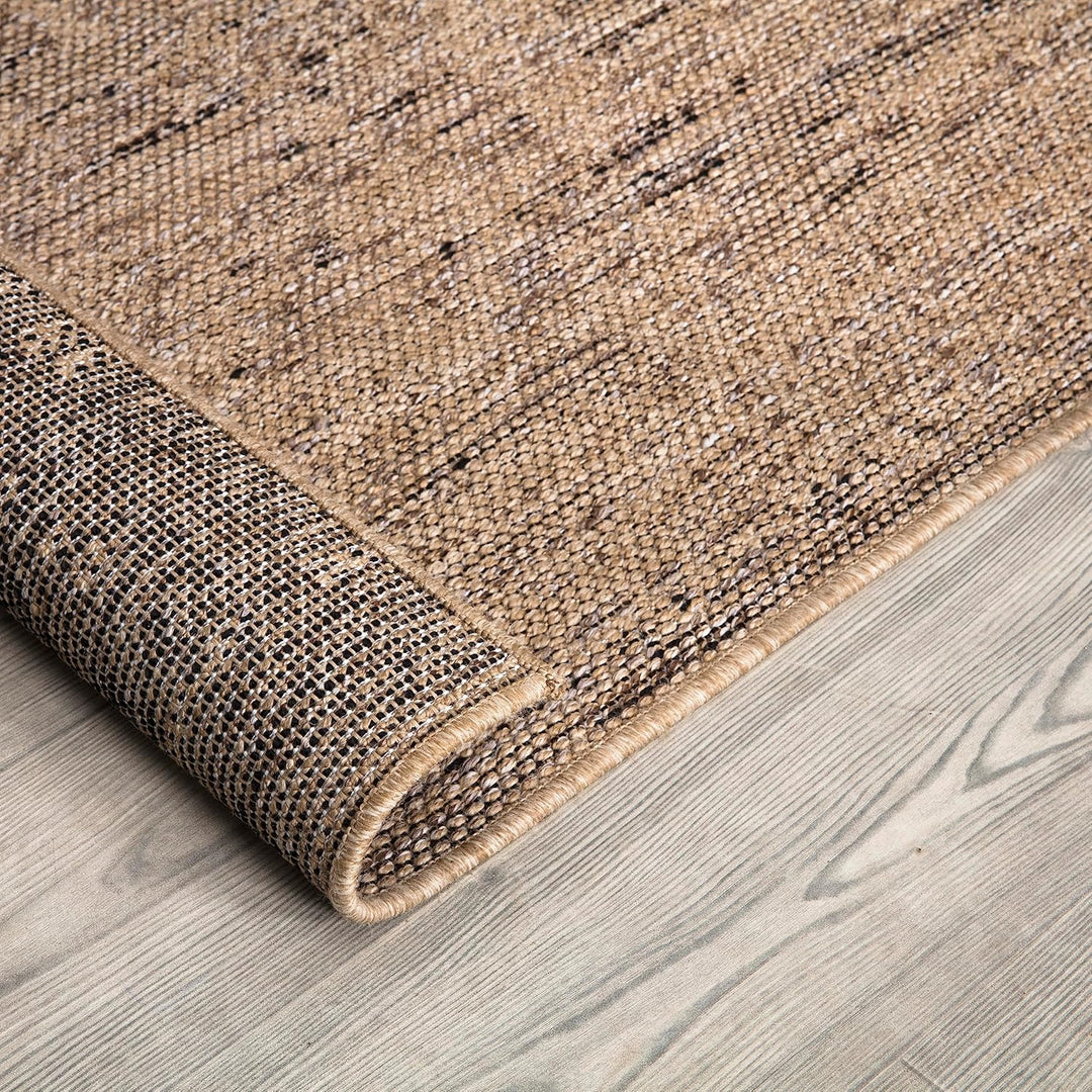 Paco Home Outdoor Teppich wetterfest &amp; langlebig Flachgewebe in moderner Jute-Sisal-Optik in Naturtö