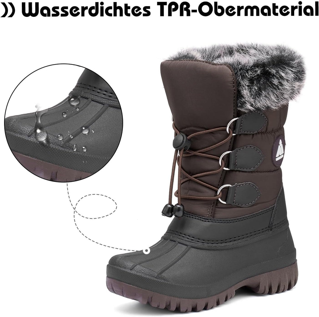 Mishansha Kinder Winterstiefel Gefüttert Wasserdichte Rutschfest Schneestiefel für Mädchen Jungen, G