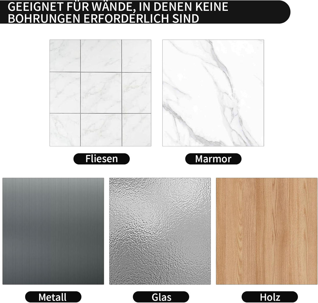 Fönhalter Ohne Bohren - Metall Wandhalterung für Dyson Airwrap, Lockenstab, Glätteisen &amp; Föhn, Stabi