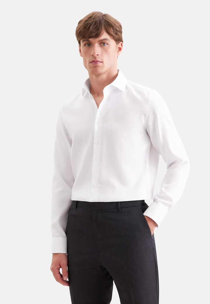 Seidensticker Herren Seidensticker Herren Business Hemd Shaped Fit – Bügelfreies Businesshemd, Weiss