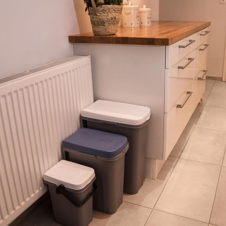 25L Mülleimer blau Küche Mülltonne Abfalleimer Trash Bin Gelber Sack Müll Blau 25 Liter, Blau 25 Lit